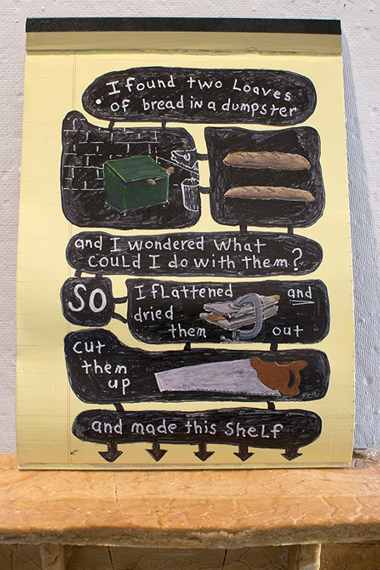 I Made This Shelf / Bread, plywood, paint, ink