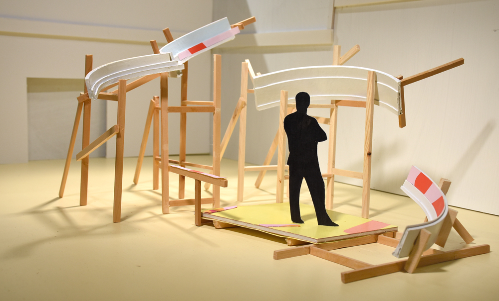Scale model, "Switchback," 2019 for the Housatonic Museum