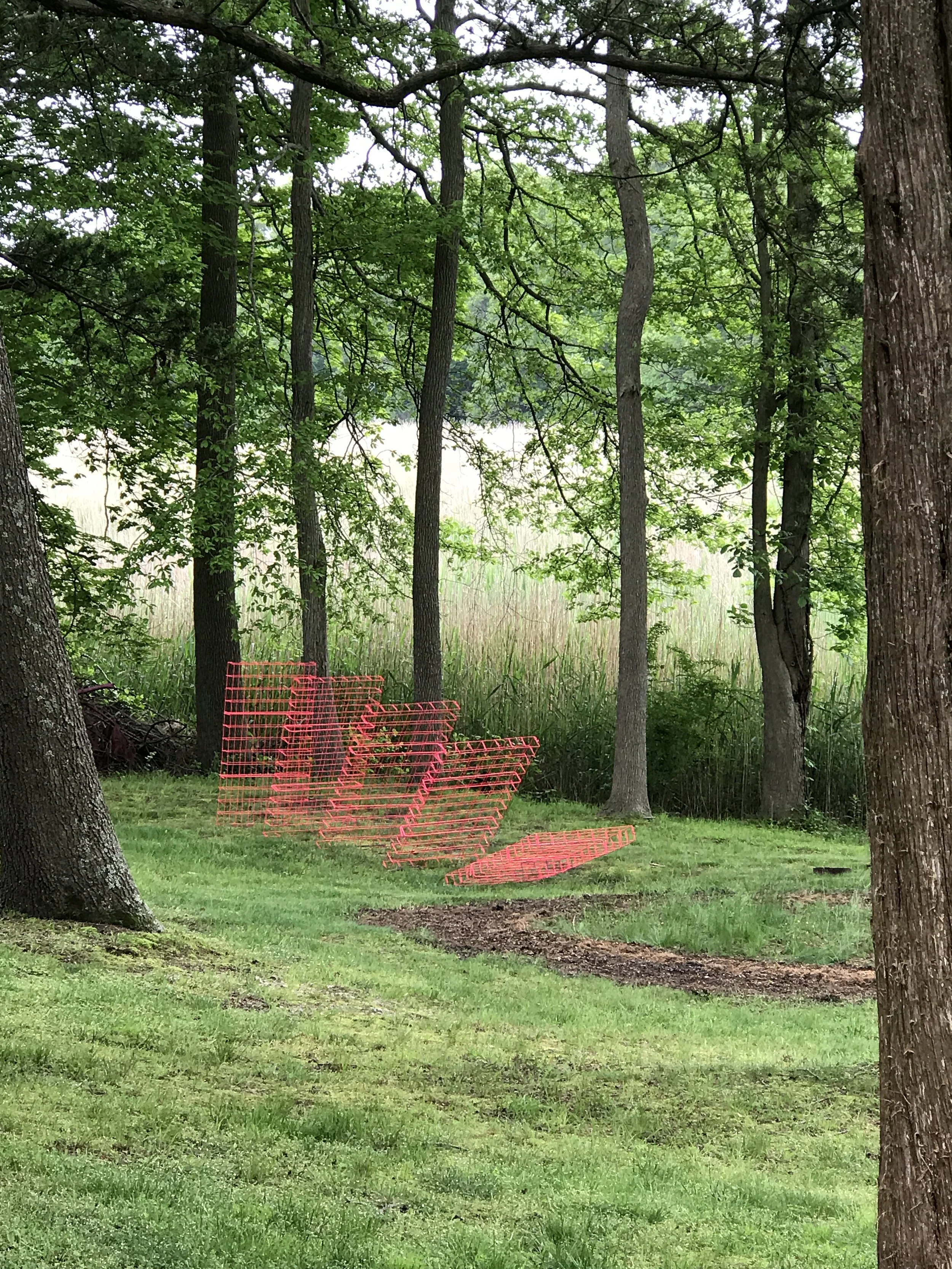 Tension 2012, Acrylic on Metal
each 5'x3'  (Installed 14'x3' 