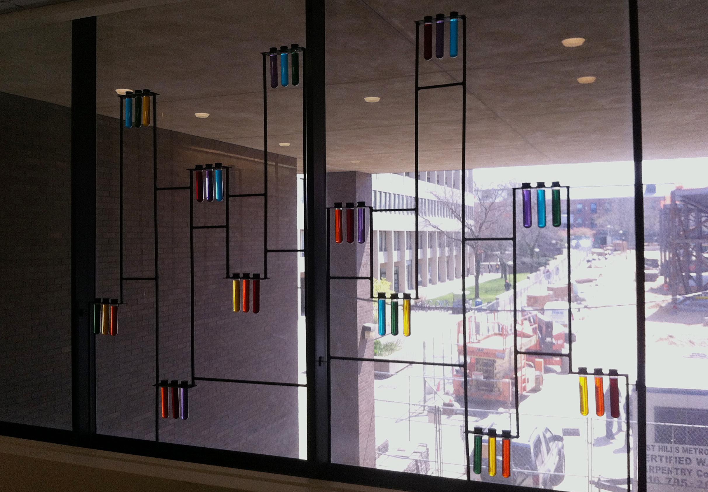 ROYGBV 2011,  Steal, Test Tubes               118"x117"