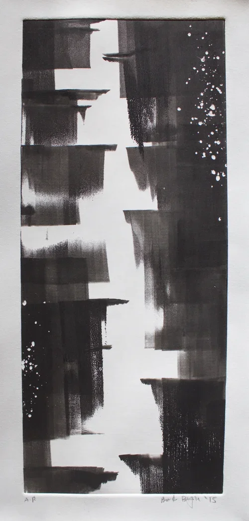 Tension 1 2015, Monoprint Diptych           6"x13.75"
 