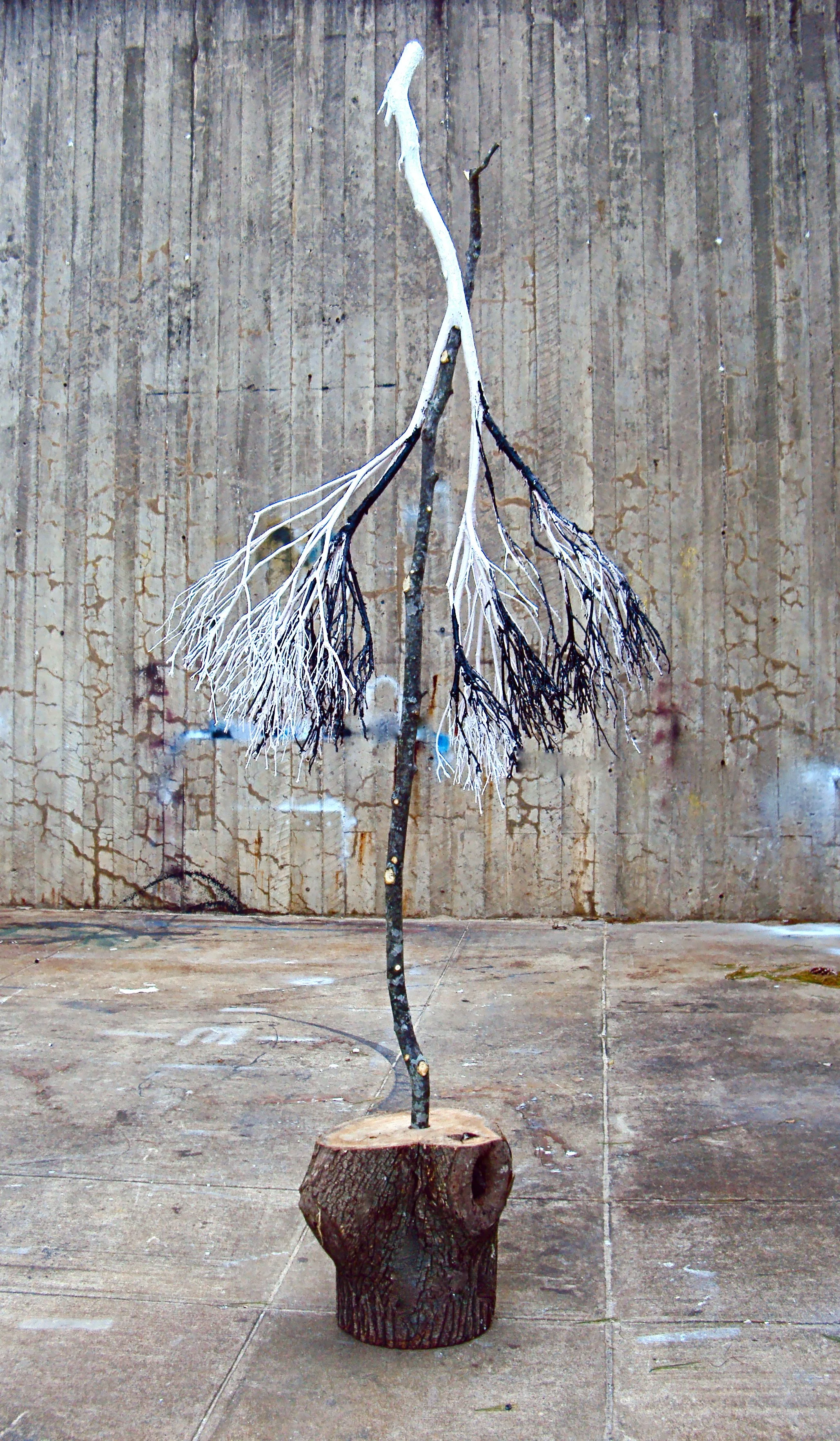 Lungs 2010,  Wood, Tar, Acrylic.                    79"x33"