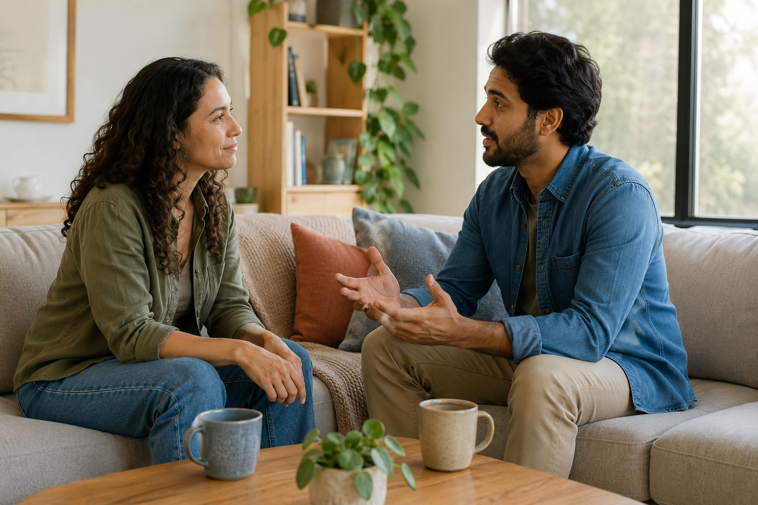 Couple practicing healthy communication in their relationship