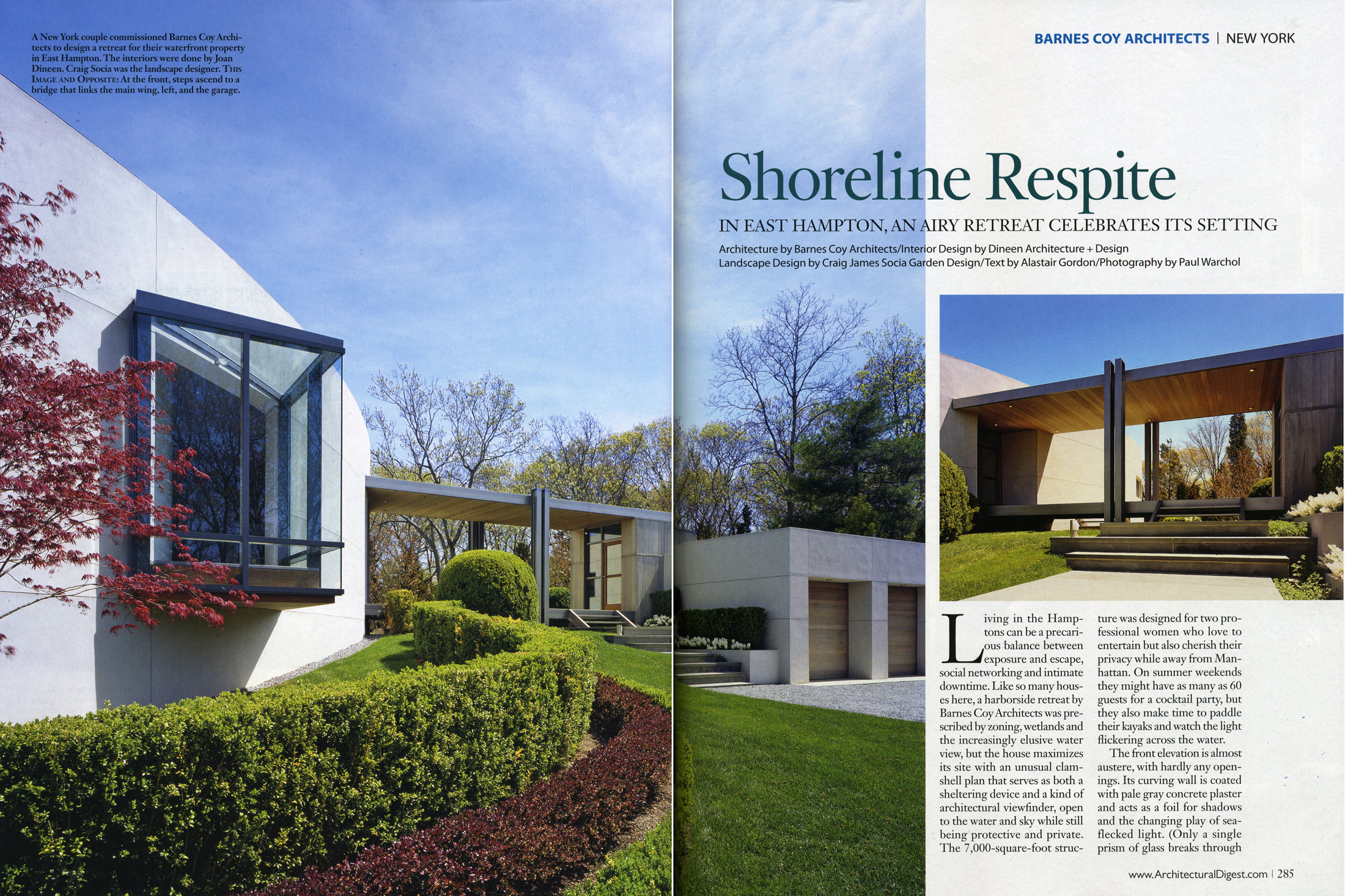 Architectural Digest Architecture: Barnes Coy Architects Landscape: Craig James Socia Garden Design Photography: Paul Warchol