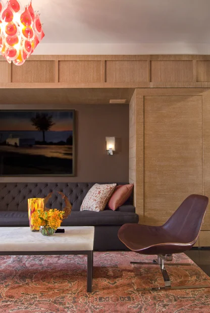 custom sleep sofa and built-in cabinetry