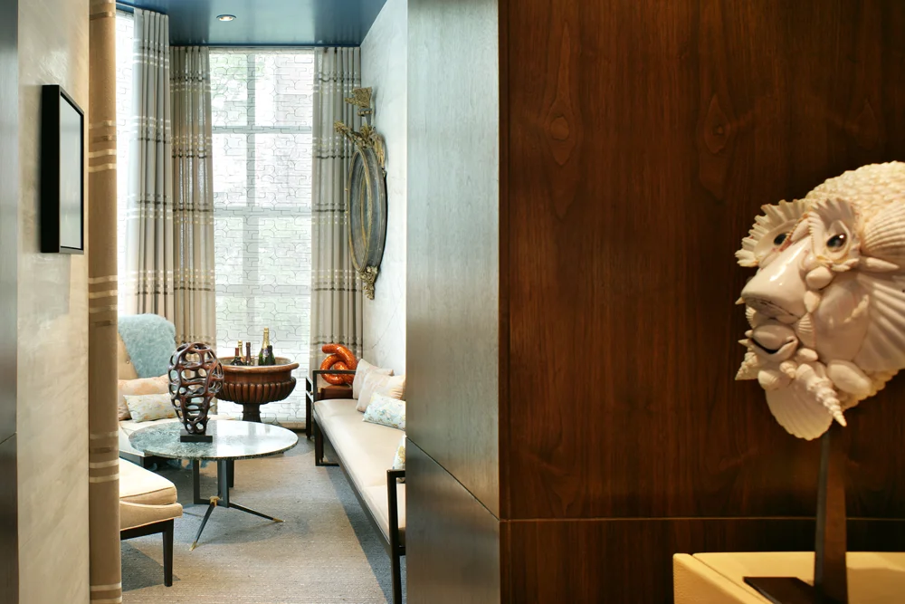 Kips Bay Decorator Show House Wine Bar and Sitting room Photography by Peter Rymwid