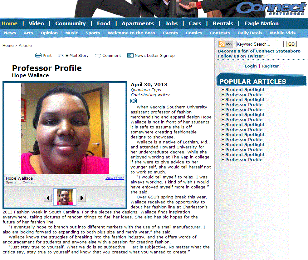 Connect Statesboro - Professor Profile