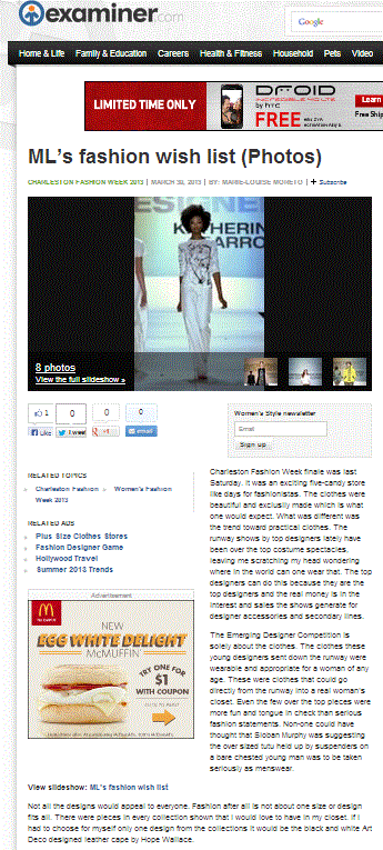 Examiner - ML's Fashion Wish List