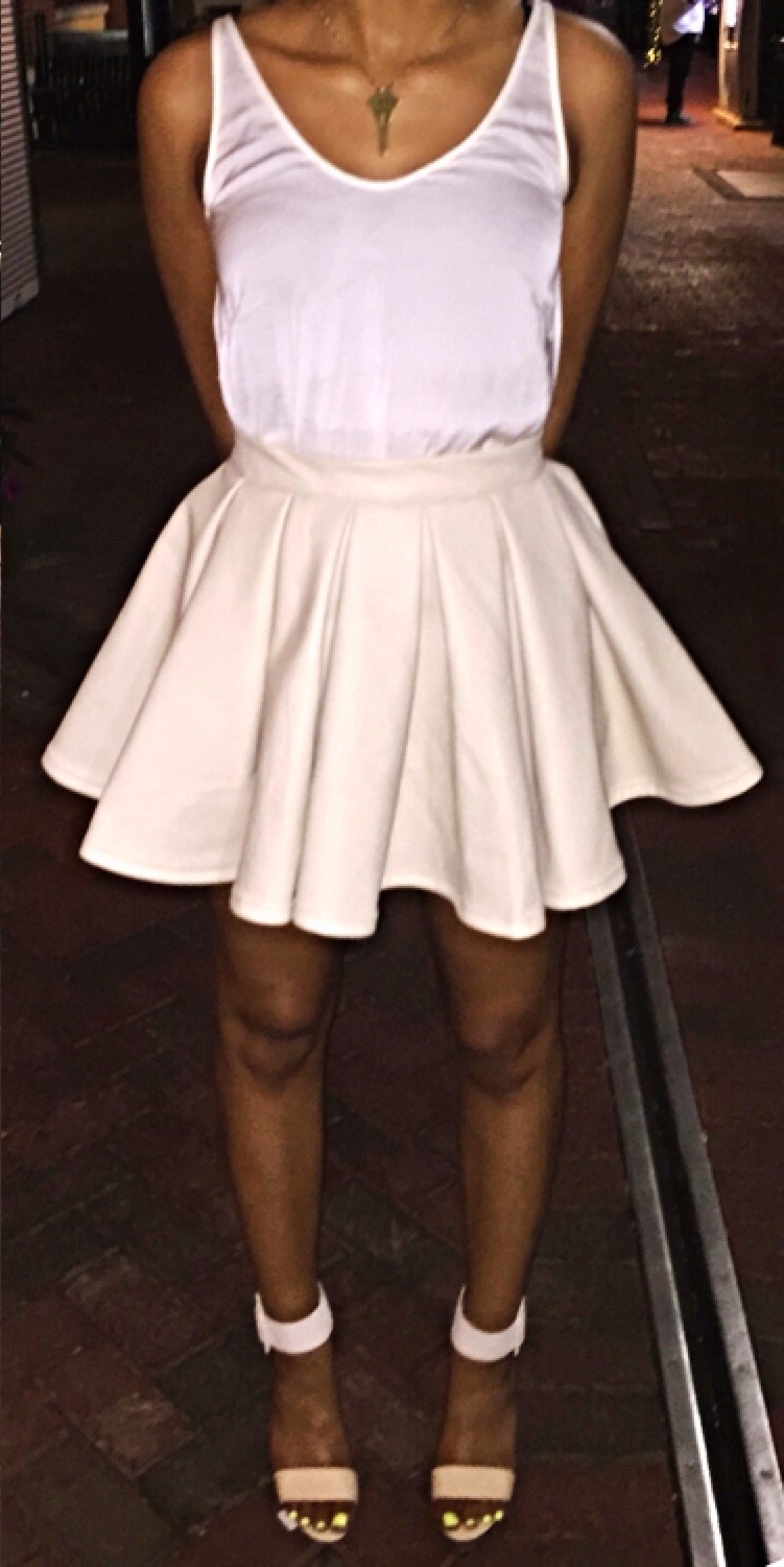 Pleated Leather Circle Skirt