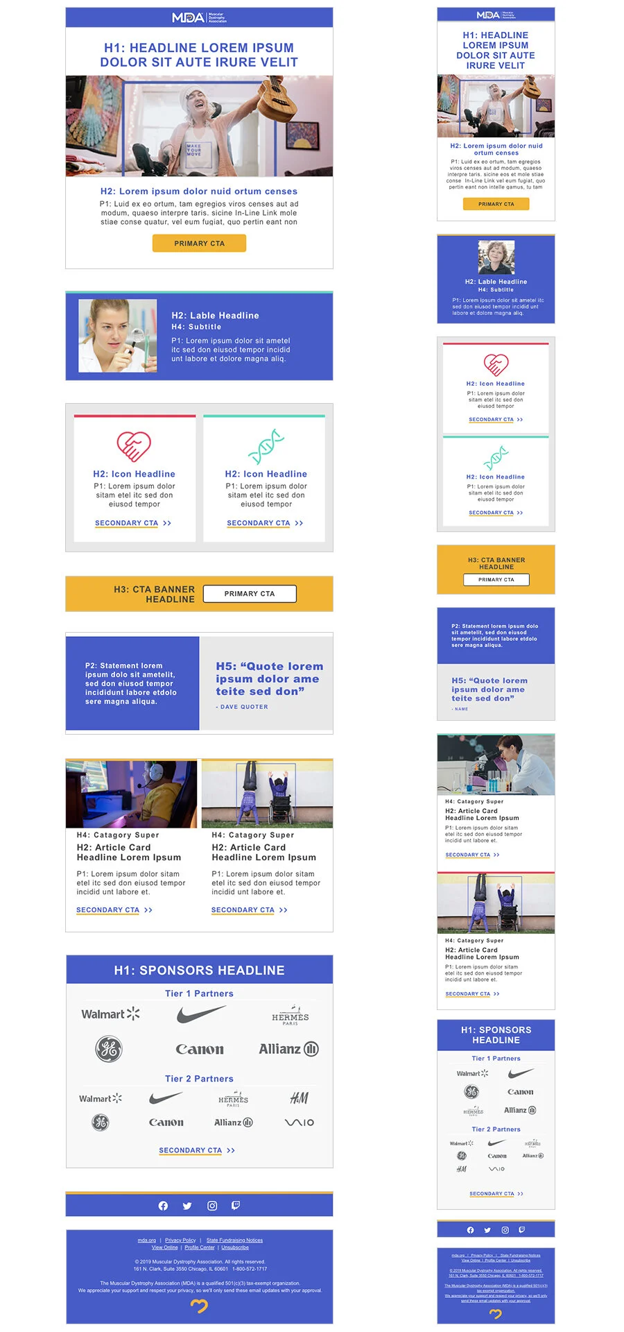 UI: Email Interchangeable Component Modules