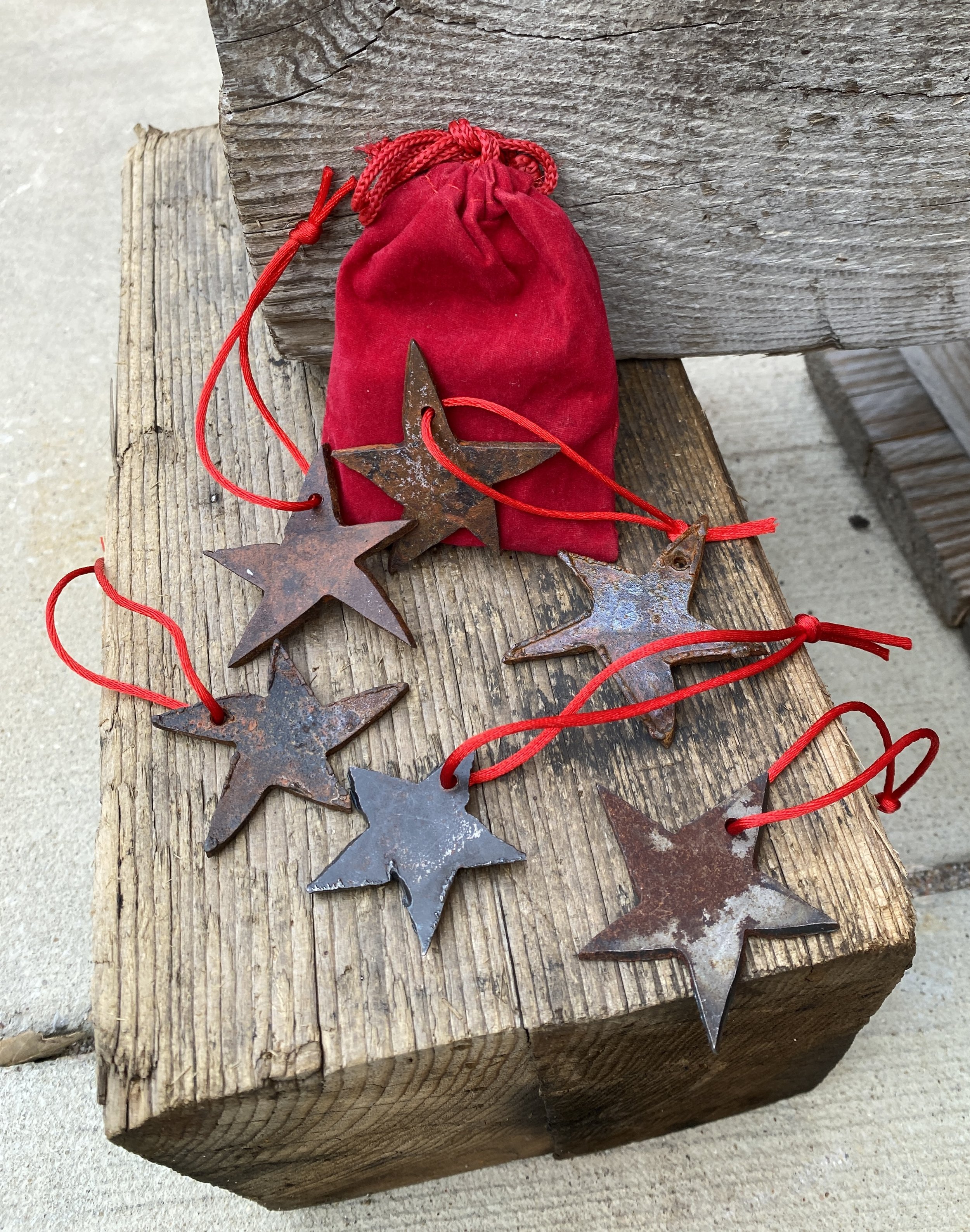 Rustic Star Christmas Ornaments in a Bag