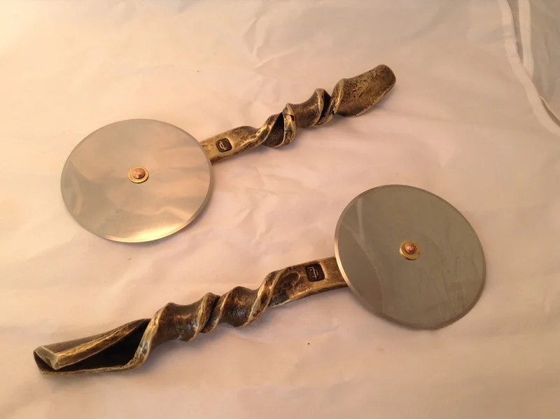 Naval Bronze and stainless steel Pizza cutters