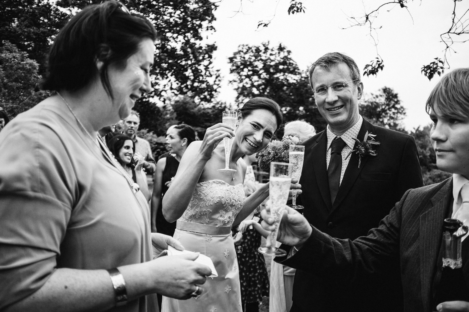 People toasting the newly weds