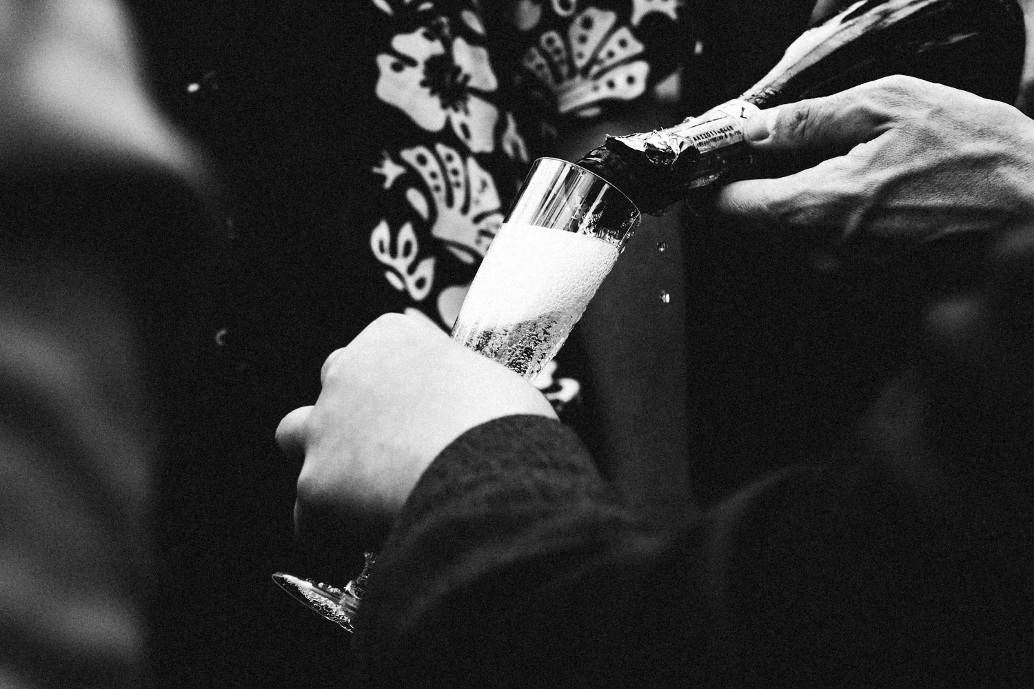 Champagne being poured