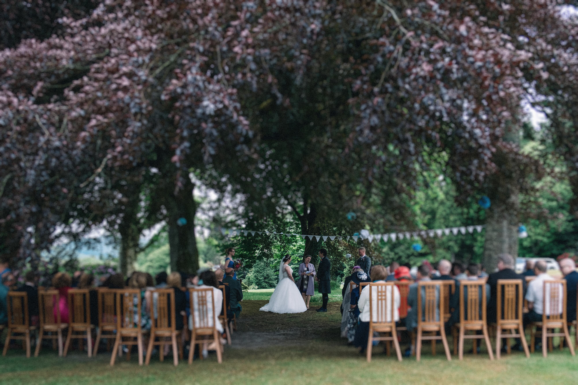 Outdoor ceremony at Altskeith House