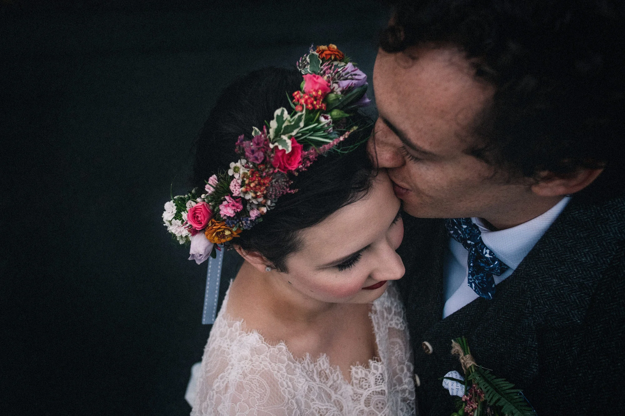  Bride and groom kiss   
