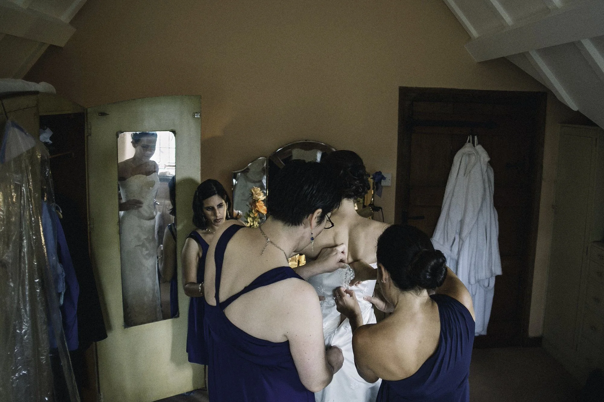 Bride dressing