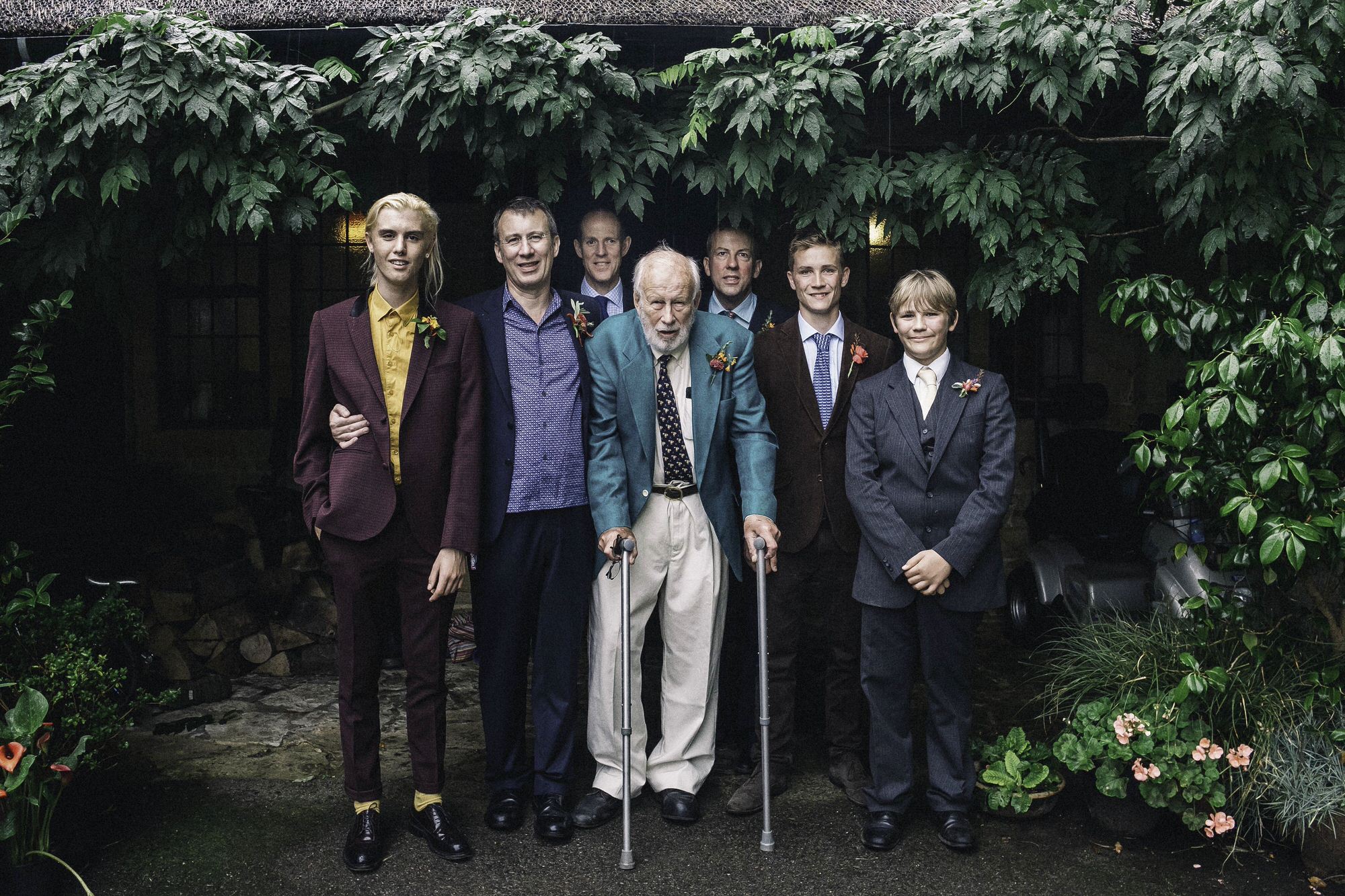 Formal shot of male family members