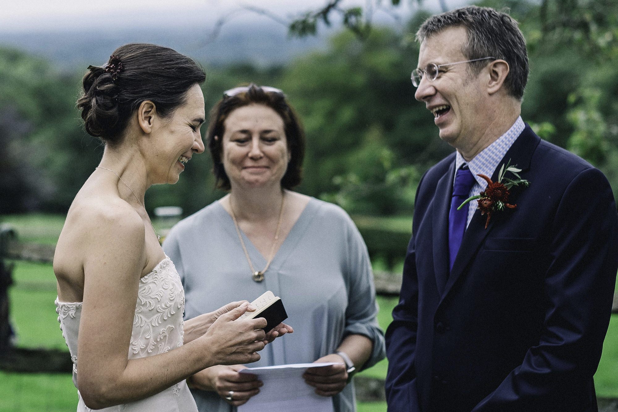 Bride and groom making their vows