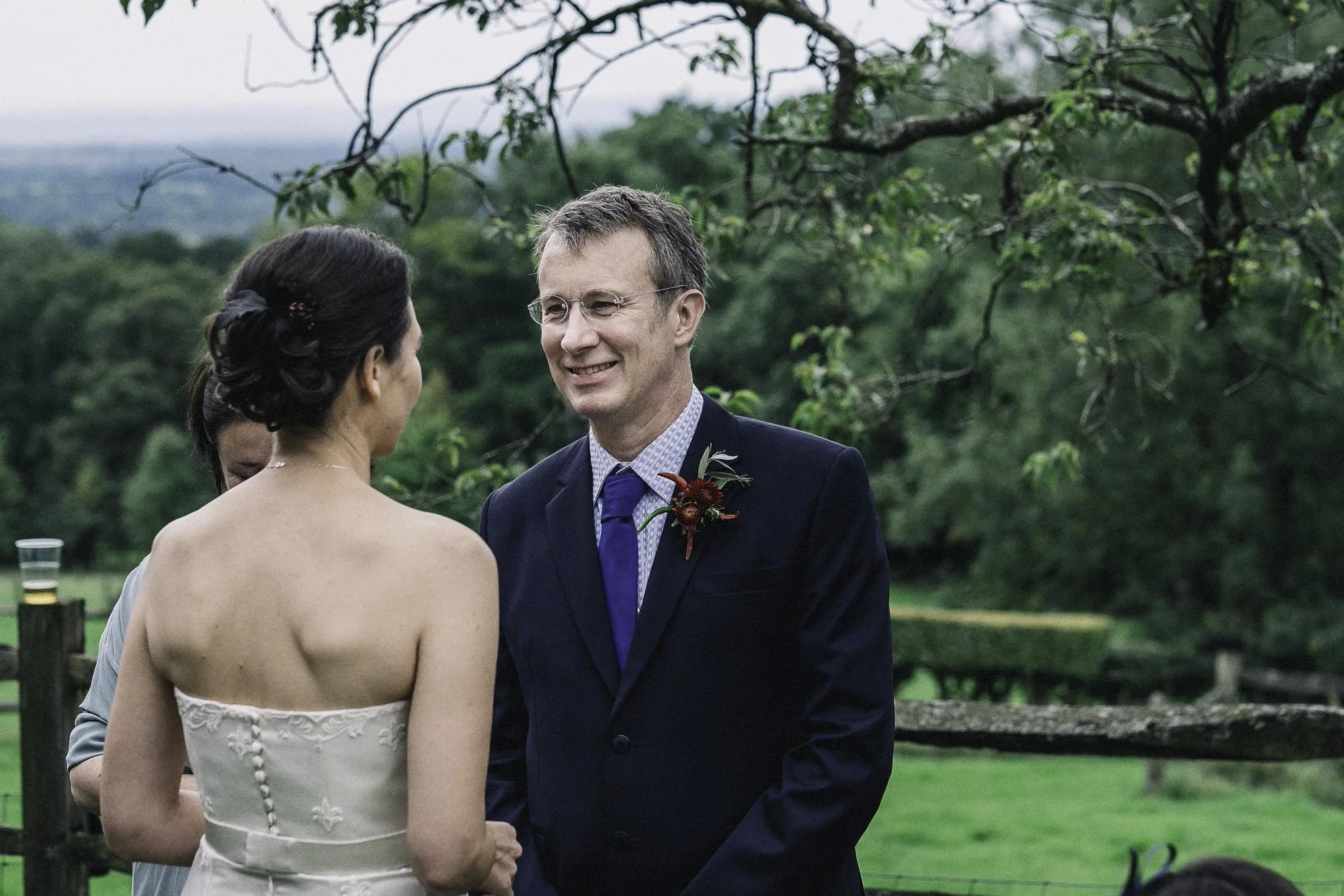 Bride and groom saying vows
