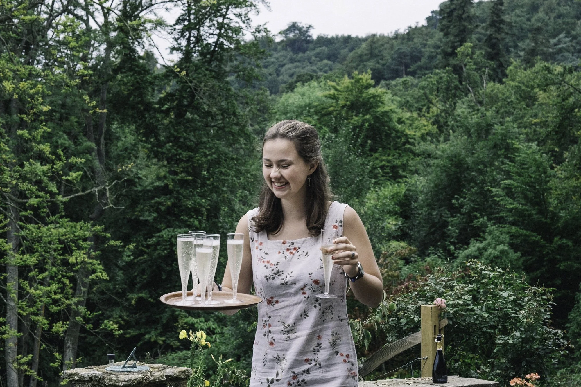 Champagne being served
