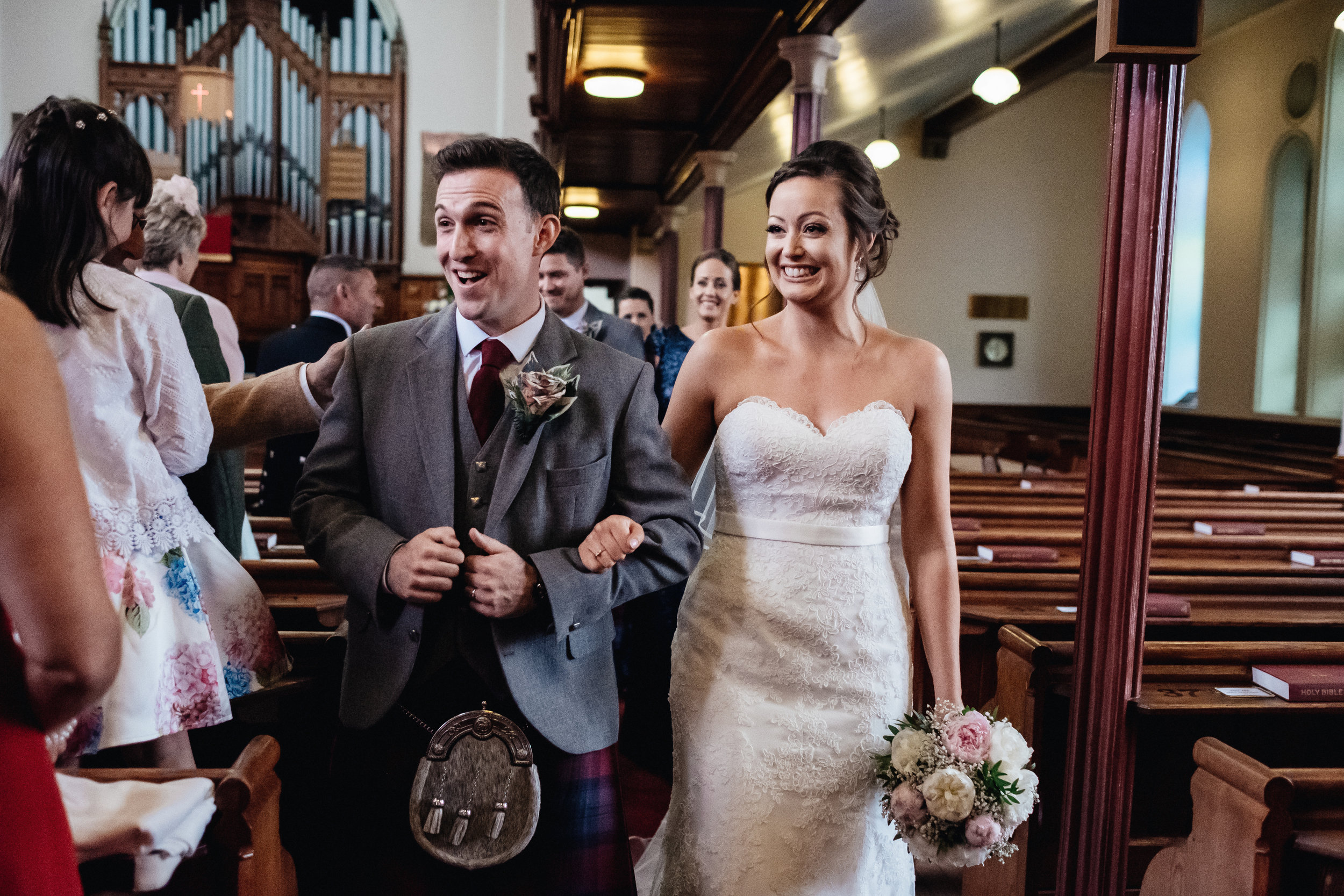 Bride and groom recessional 