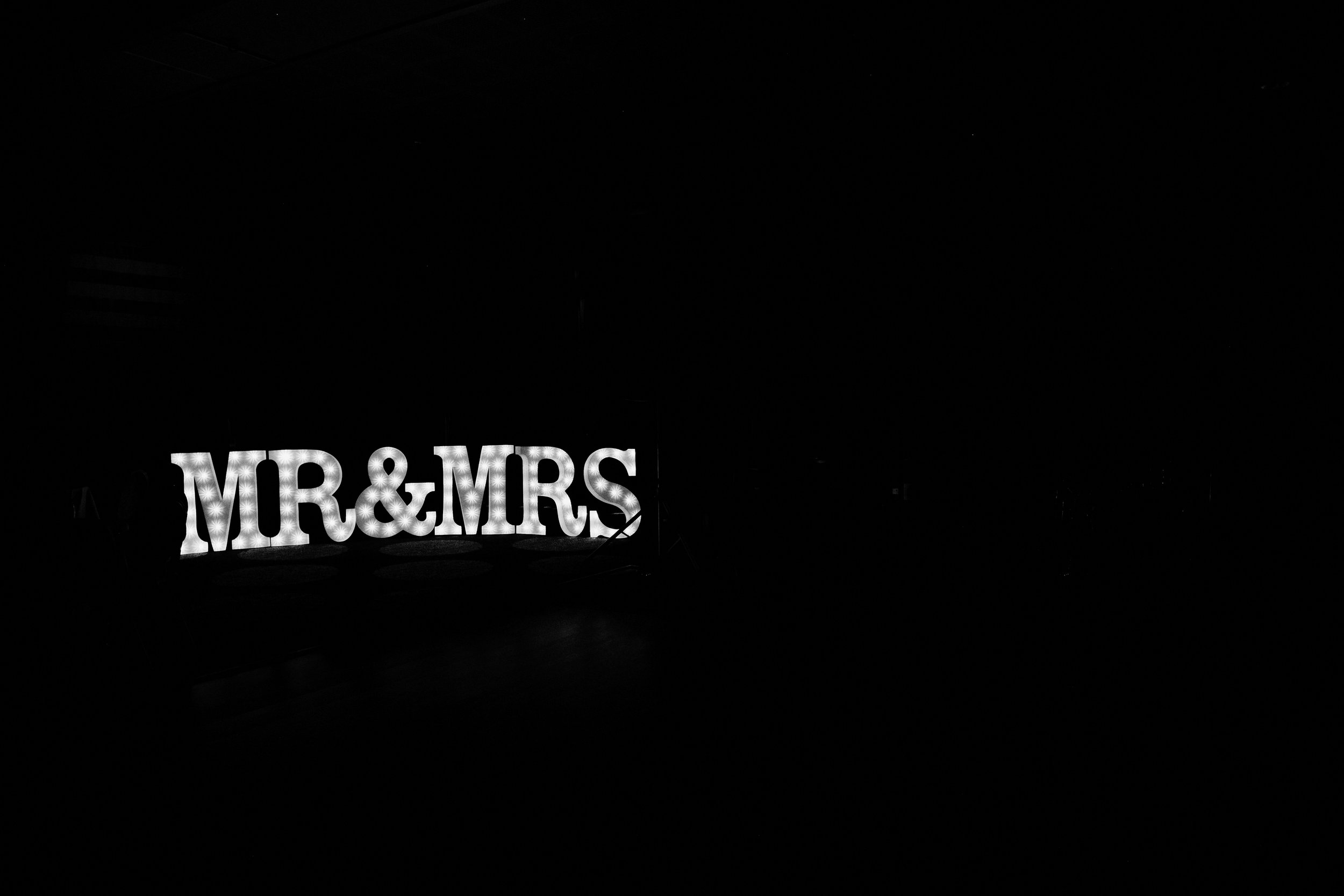 Mrs + Mrs light letters