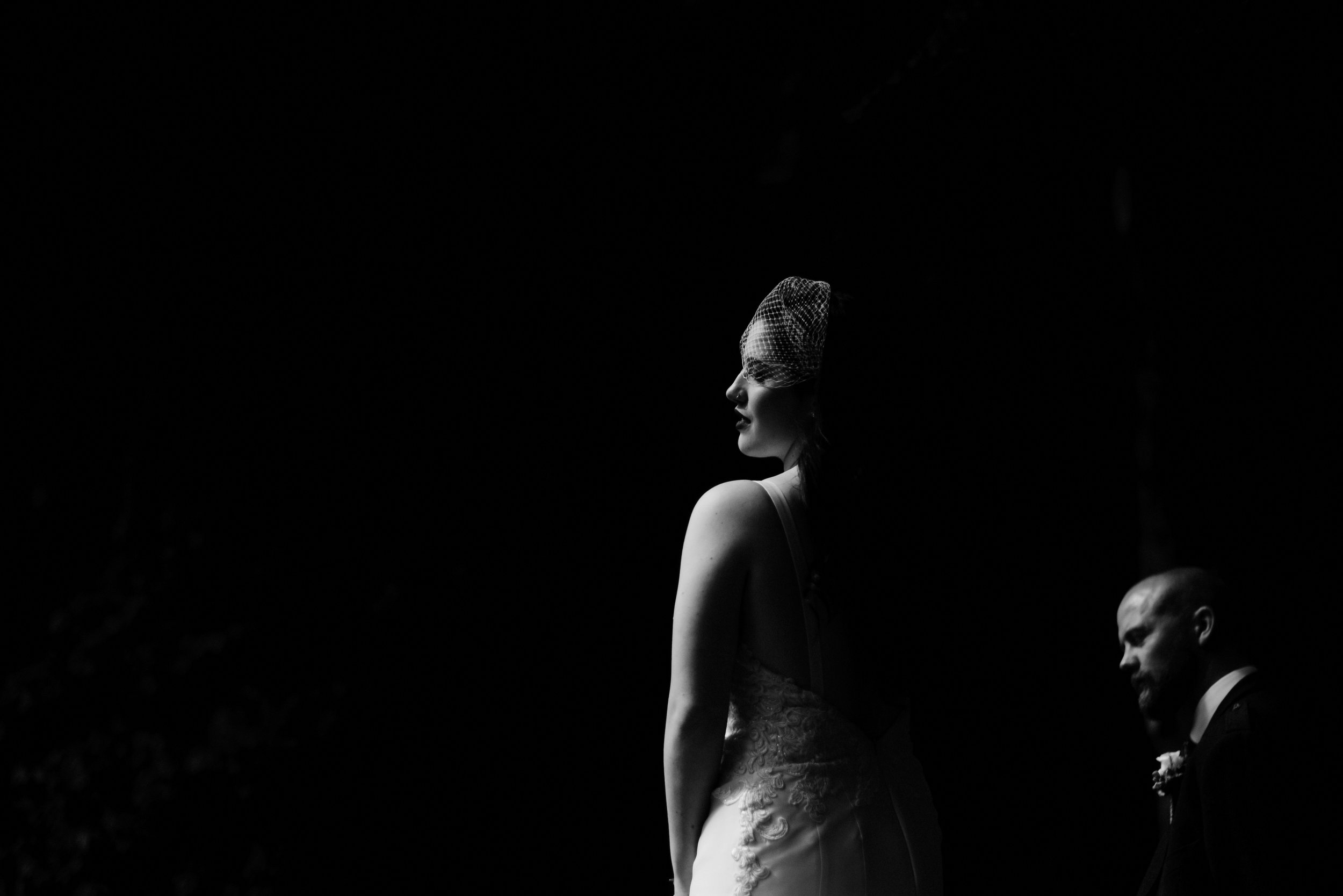 Bride and groom silhouettes