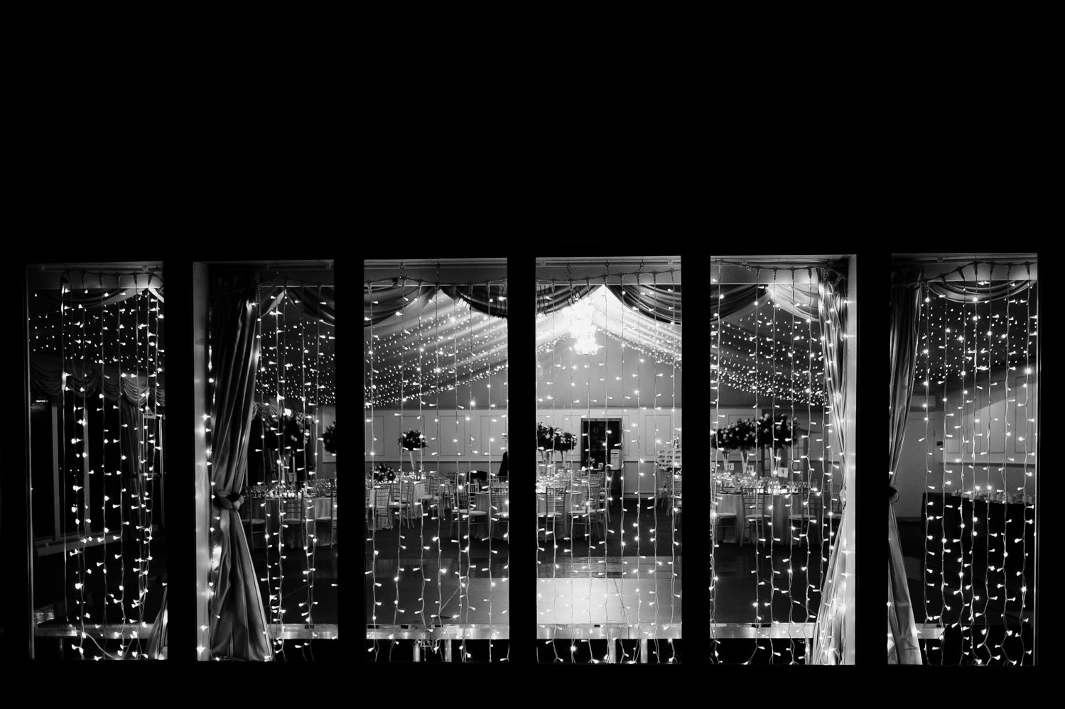 twinkly lights of dundas castle marquee
