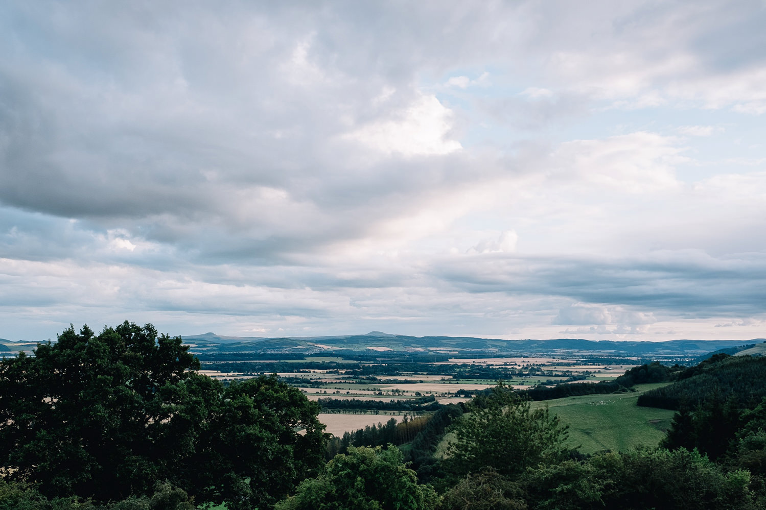 A wide anlged perspective of the Perthshire hills.