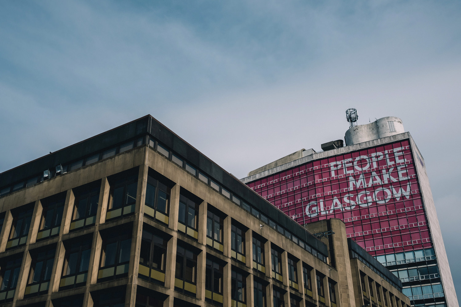 Central Glasgow on a summer's day.