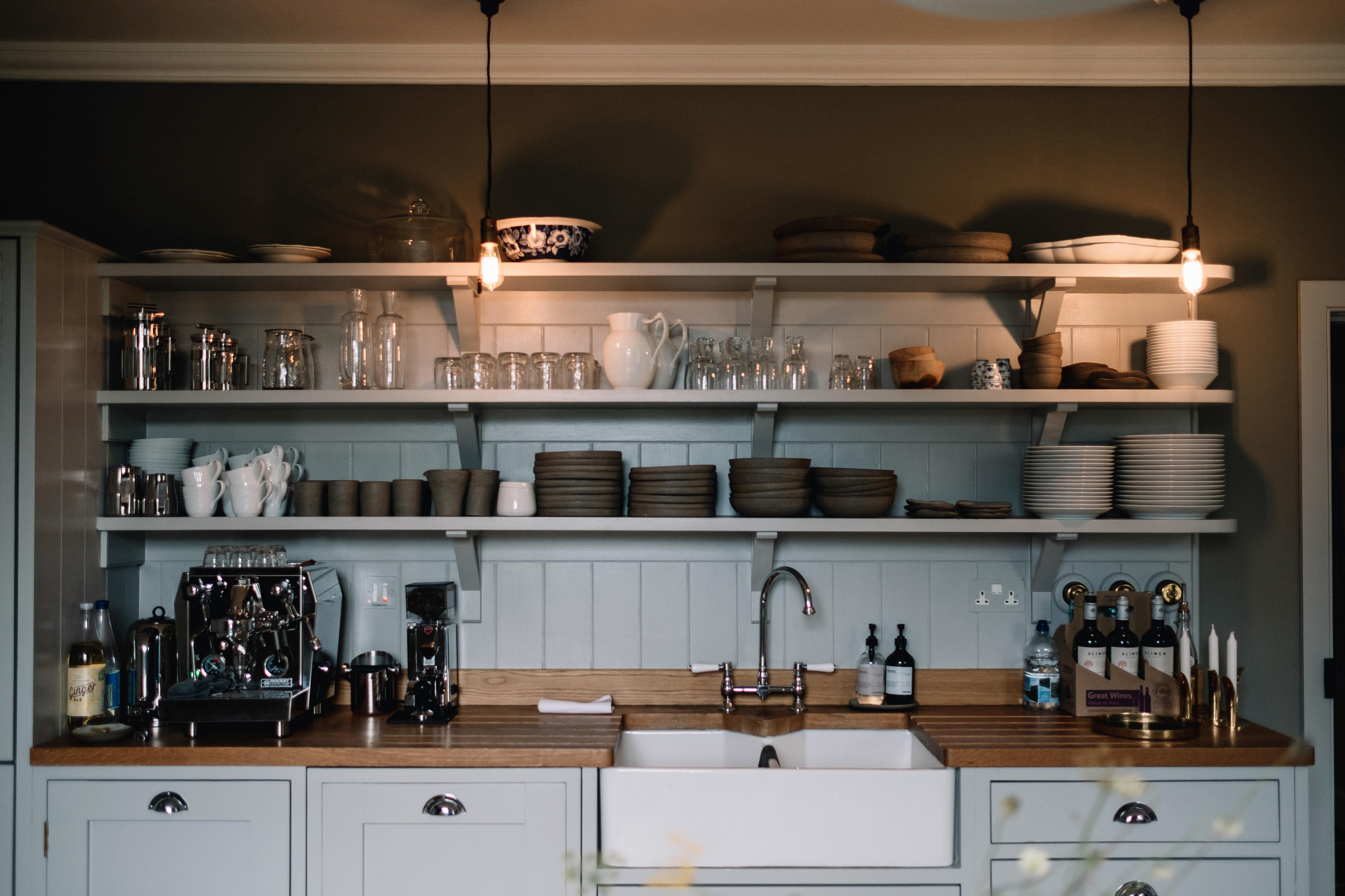 Kitchen space lit up