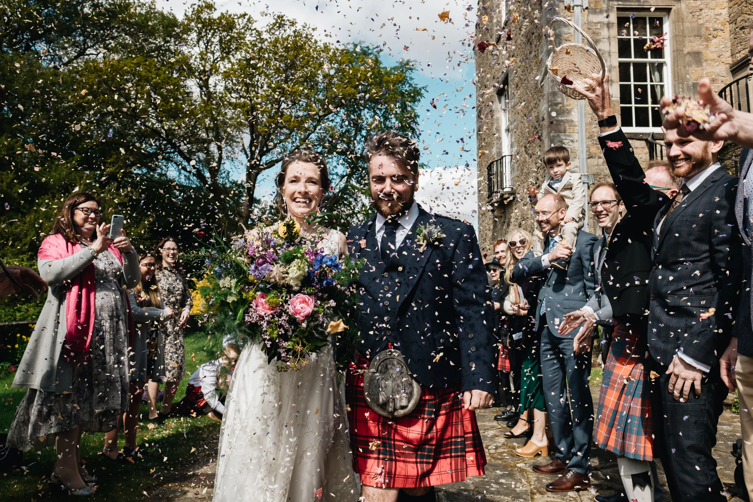 Colourful Outdoor Wedding at Ardkinglas Estate in Scotland Filled With Colour and Music