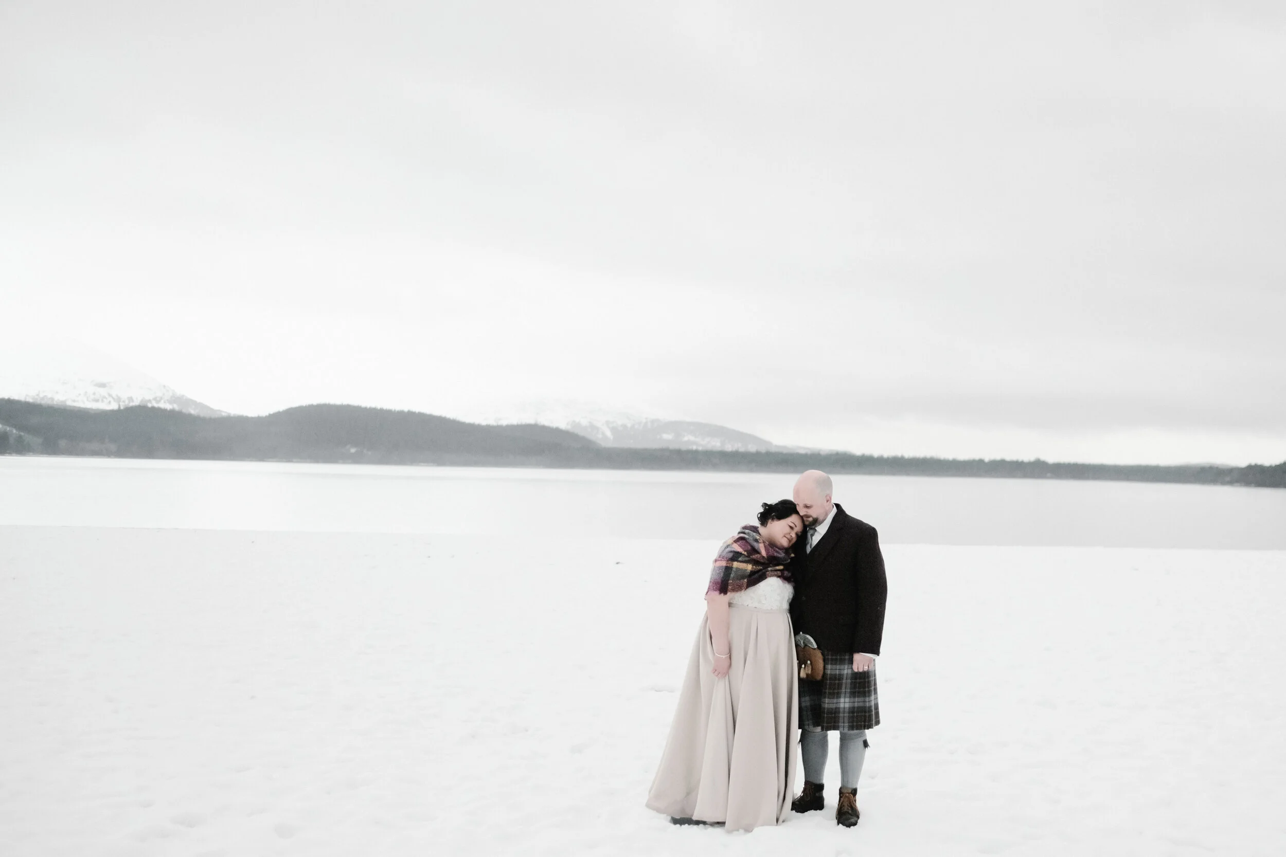 Wintry Loch Morlich Elopement 