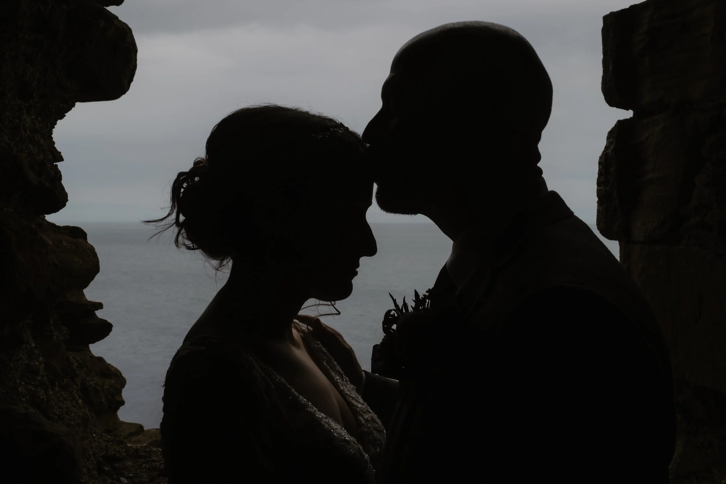 Destination Elopement to Dunnotter Castle with Wedding Planner Timeless White