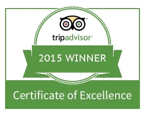 Certificate of Excellence received from TripAdvisor! #COE2015
