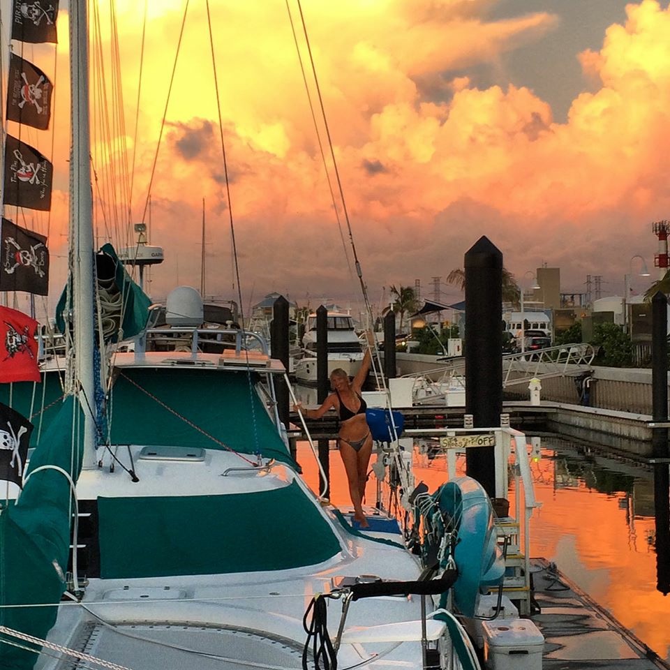 Sunset from the S/V Tortuga at dock