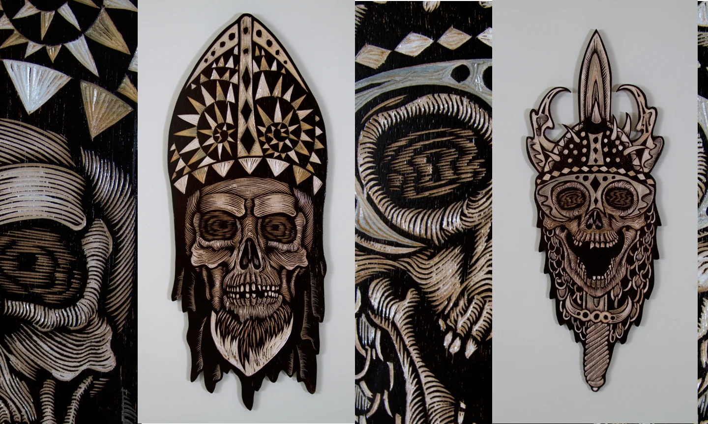 Bishop, Knight (woodcarvings 13"x18")SOLD