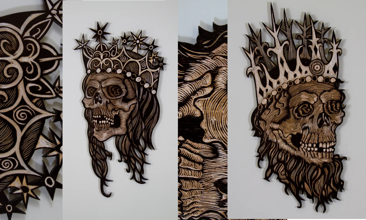 Queen, King (woodcarving 13"x18")SOLD