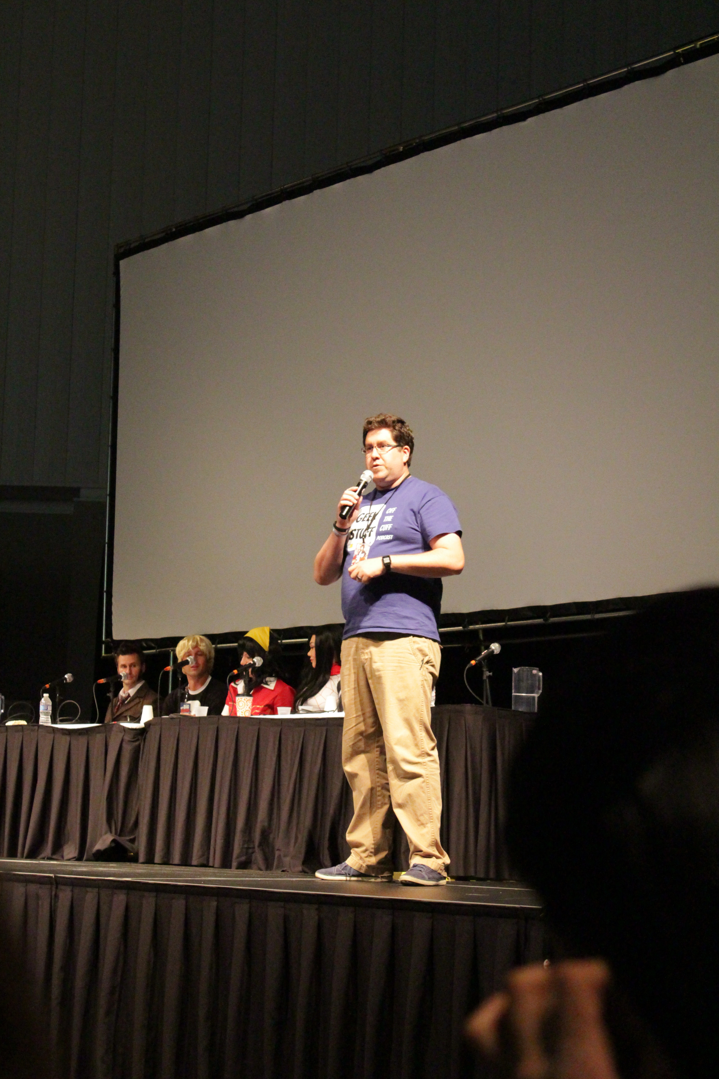 Jared co-hosting the Cosplay Contest at Indy PopCon 2015