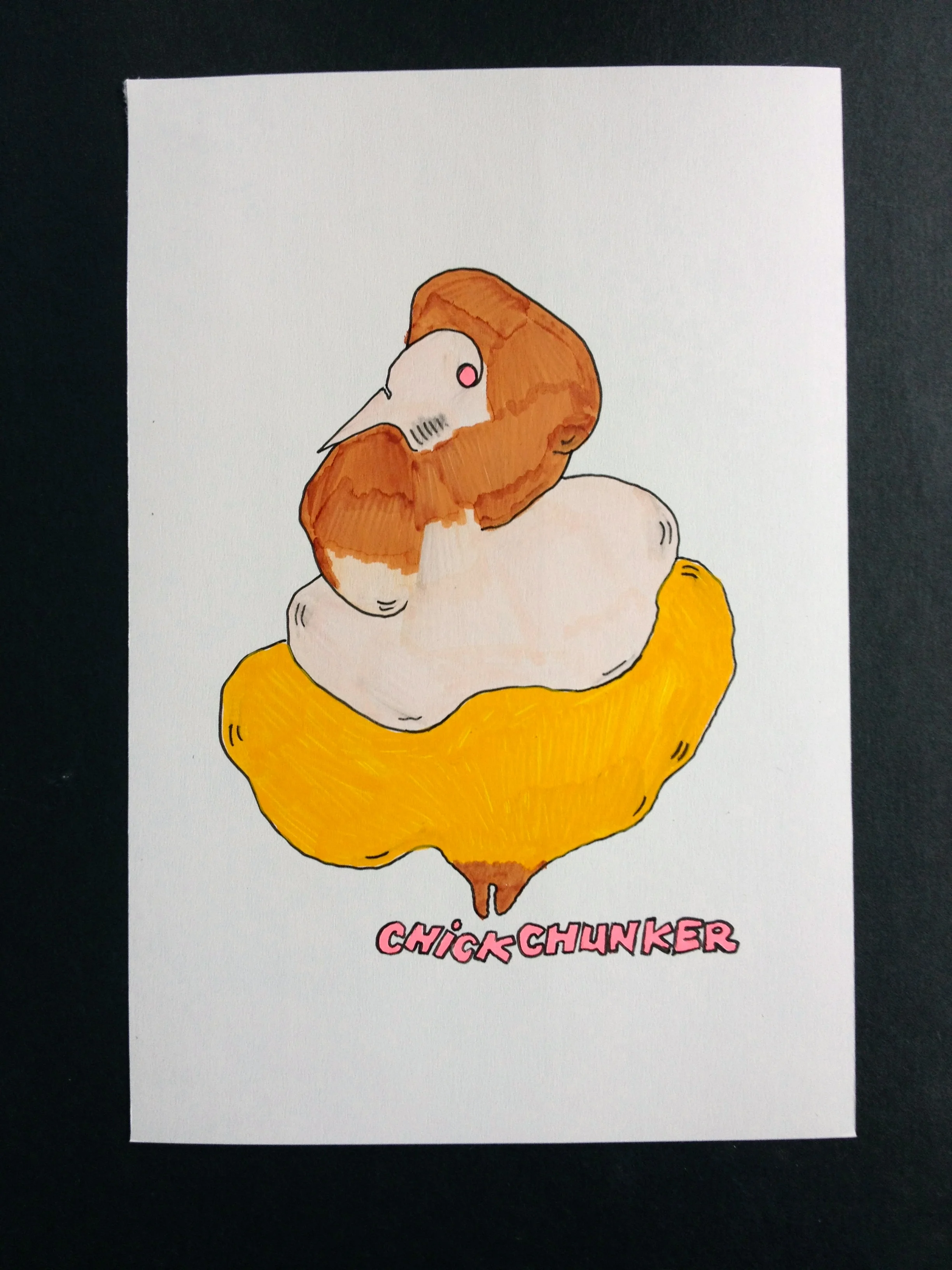   Chick Chunker      Pen and marker on paper   6" x 4"    2012  &nbsp;    