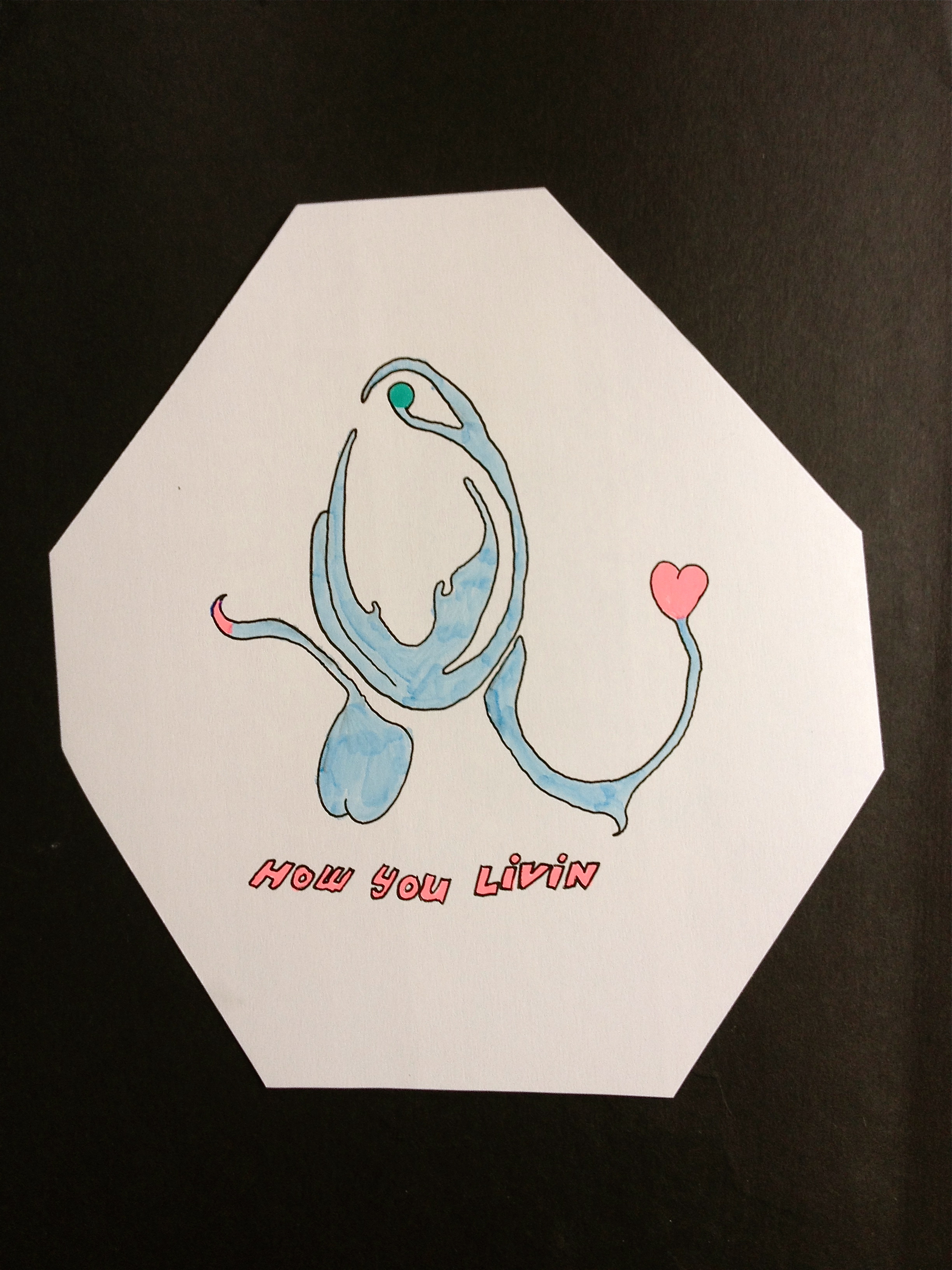   How You Livin      Pen and marker on paper   6" x 4"    2012  &nbsp;    