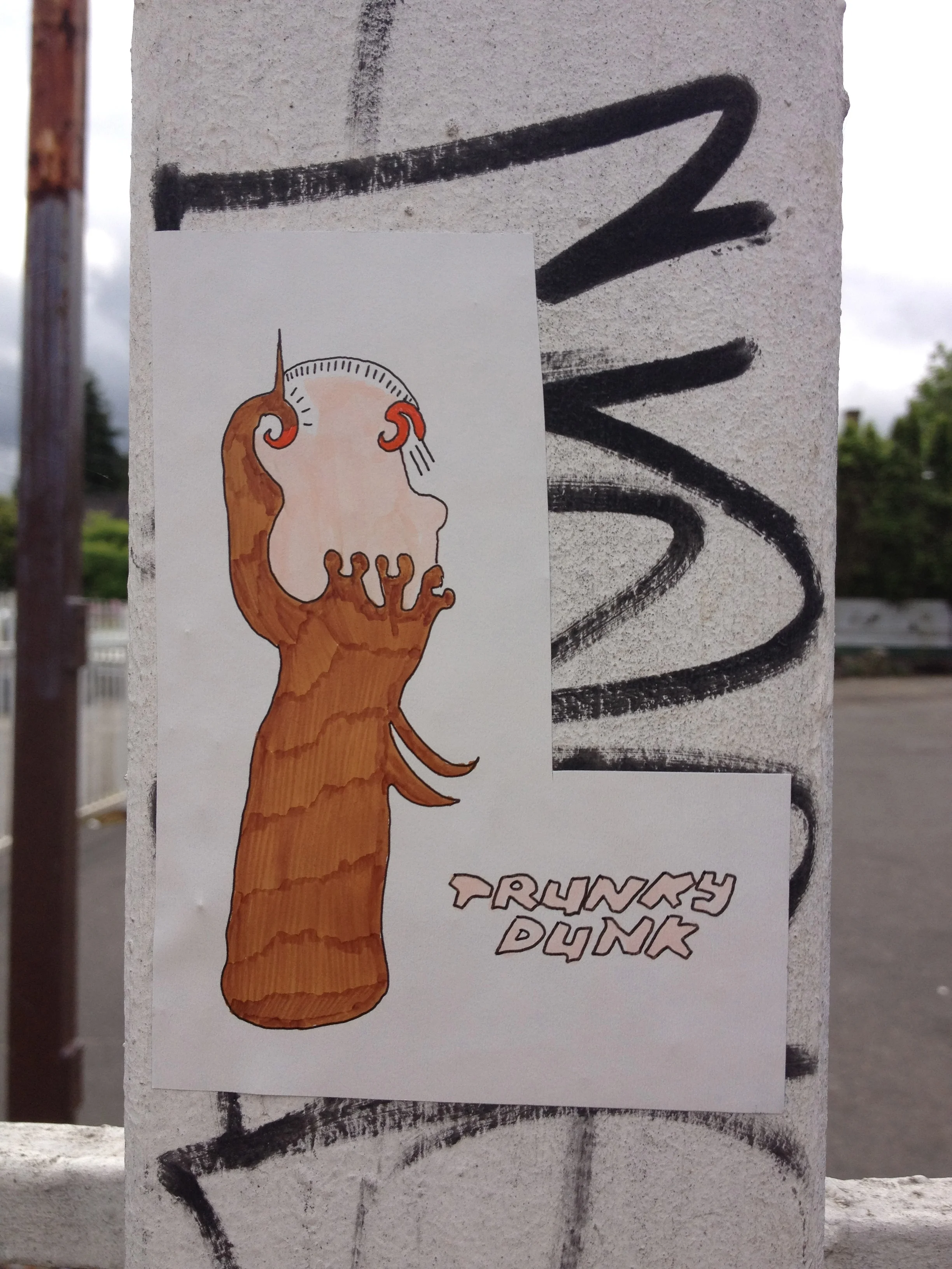   Trunky Dunk      Pen and marker on paper   6" x 4"    2012  &nbsp;    