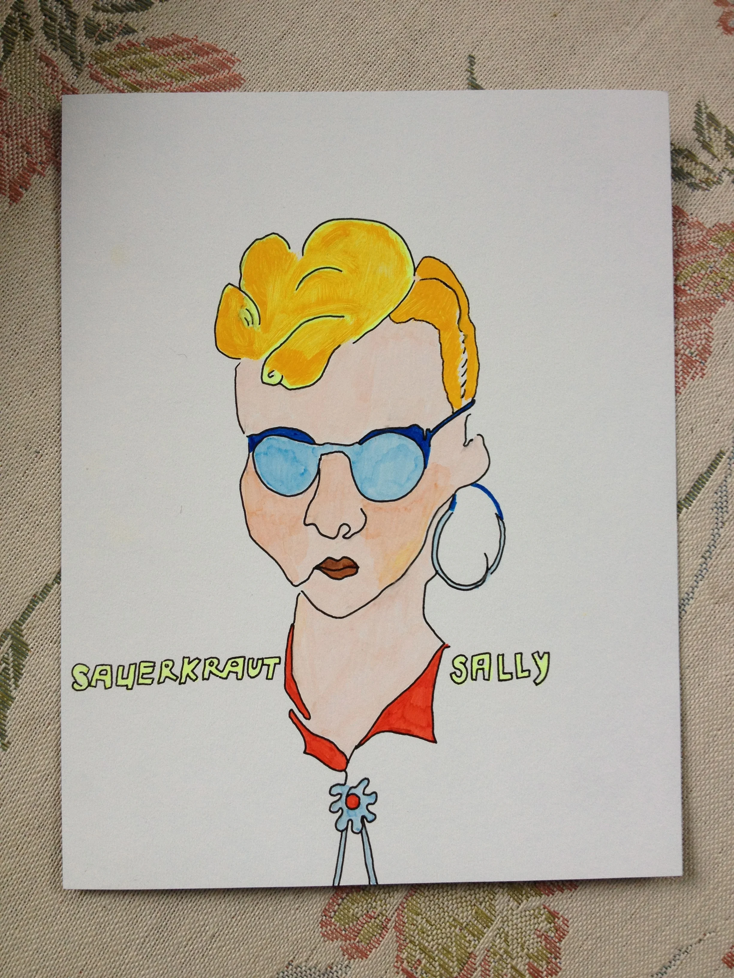   Sauerkraut Sally      Pen and marker on paper   6" x 4"    2012  &nbsp;    