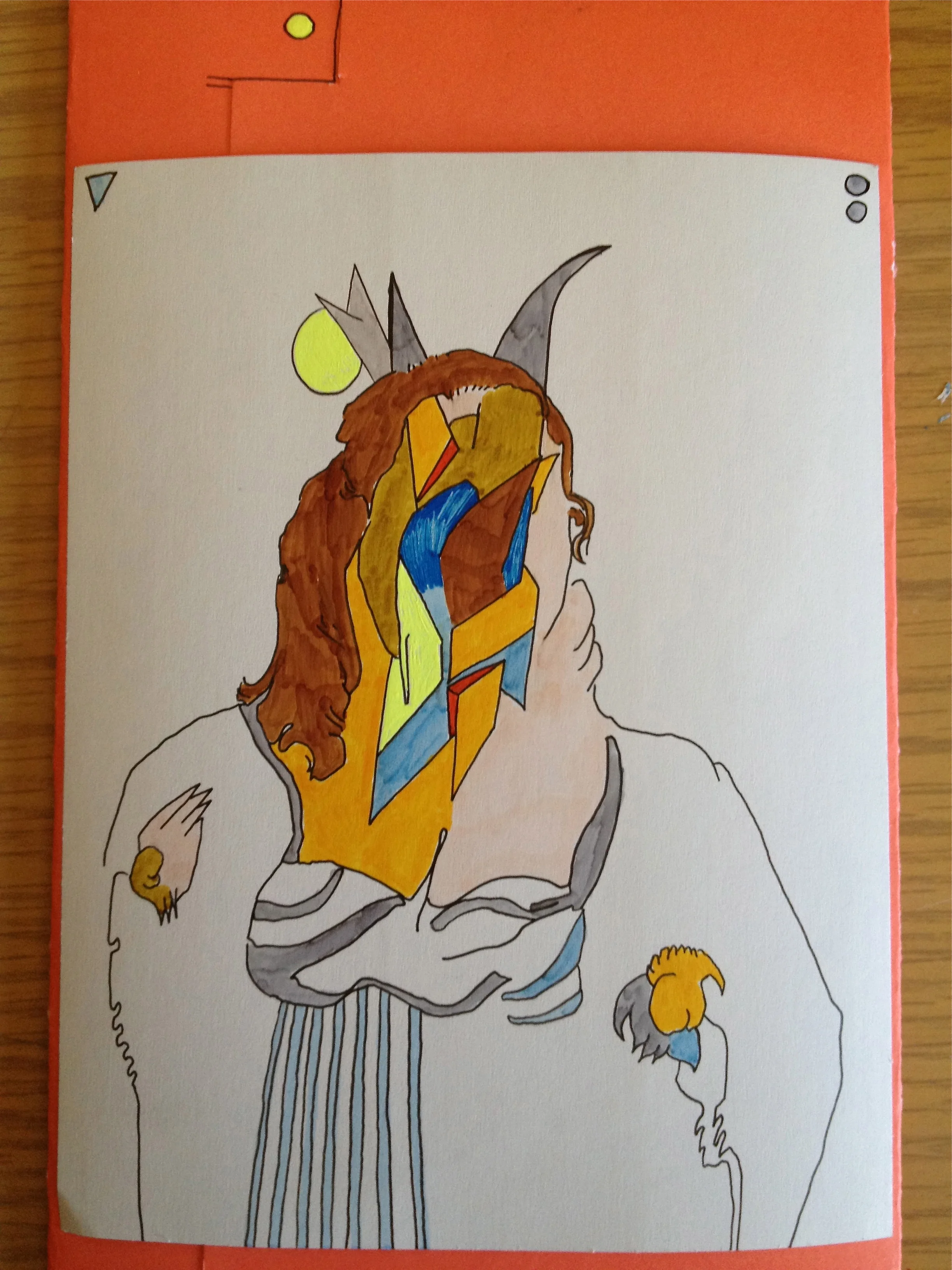   You Have a Prism On Your Head Silly (And moon!)       Pen and marker on paper   6" x 4"    2012  &nbsp;    