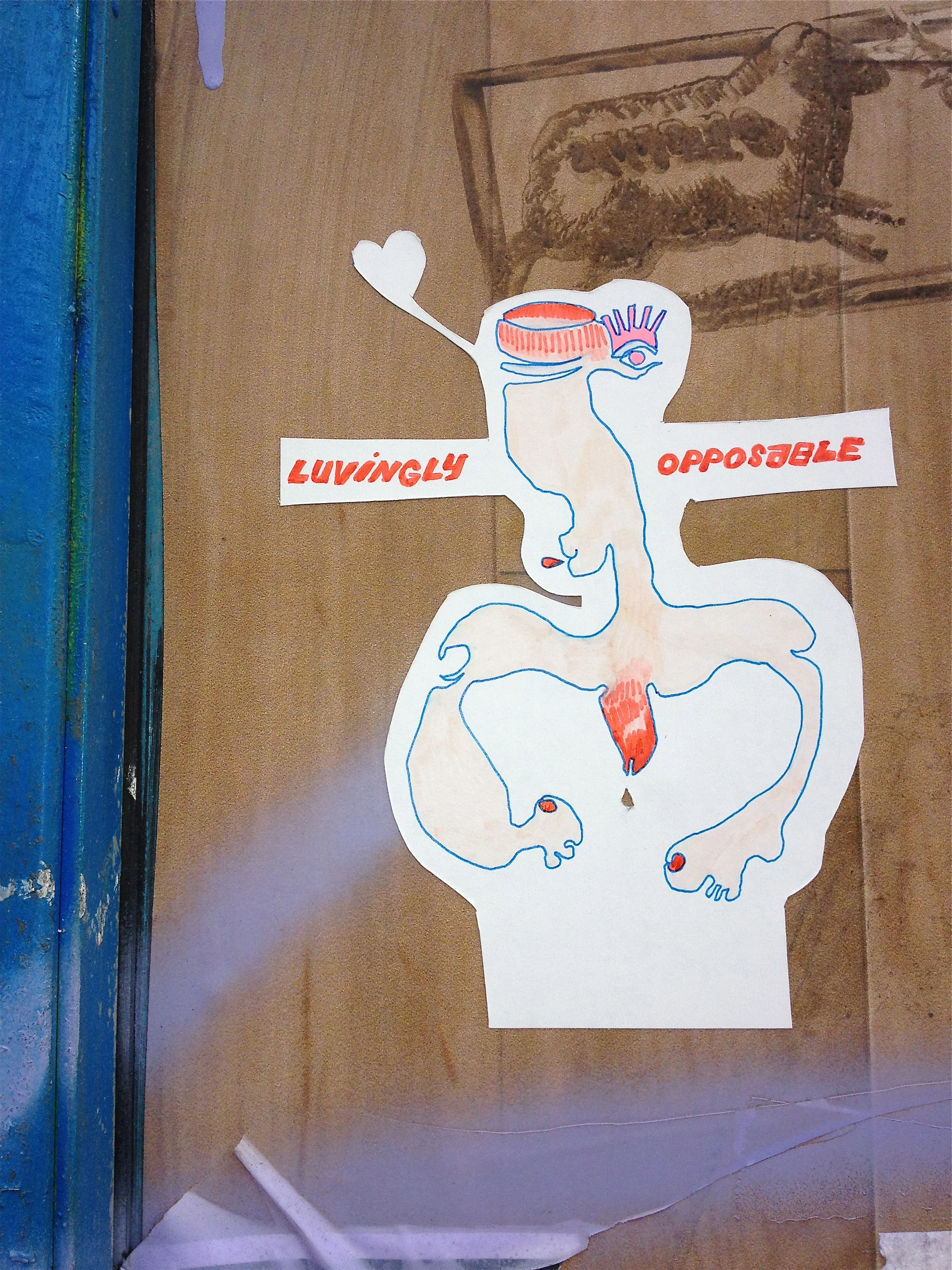   Luvingly Opposable      Pen and marker on paper   6" x 4"    2012   