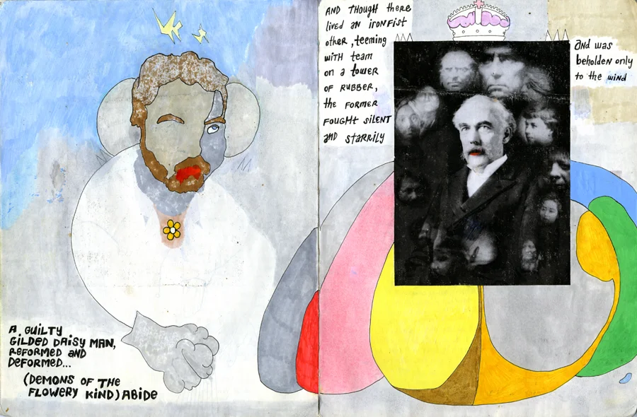   A Guilty Gilded Daisy Man    Pen and ink on paper  11" x 18"    2013       