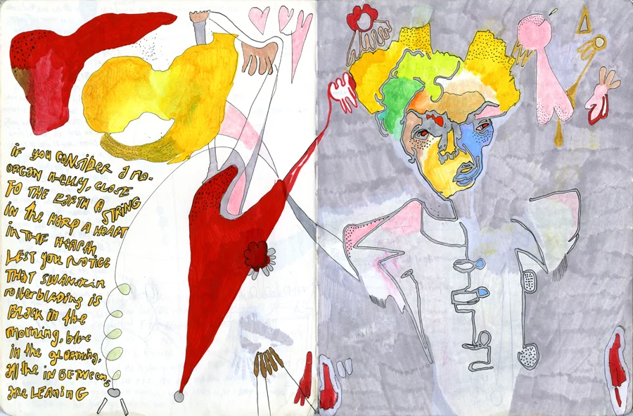   No-Organ Nelly    Pen and ink on paper  9" x 22"    2013 