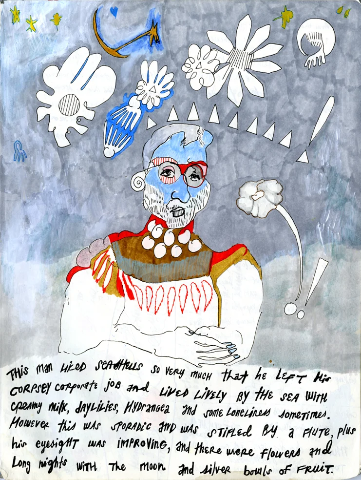   By the Sea &nbsp;  Pen and ink on paper  11" x 9"  2013       