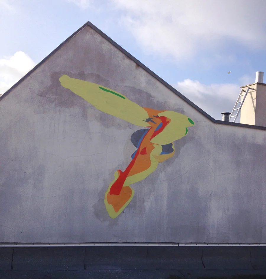   Wolke (Cloud)   Latex paint on paper, wheat paste   6.5' x 6.25'   Berlin, Germany  2013 